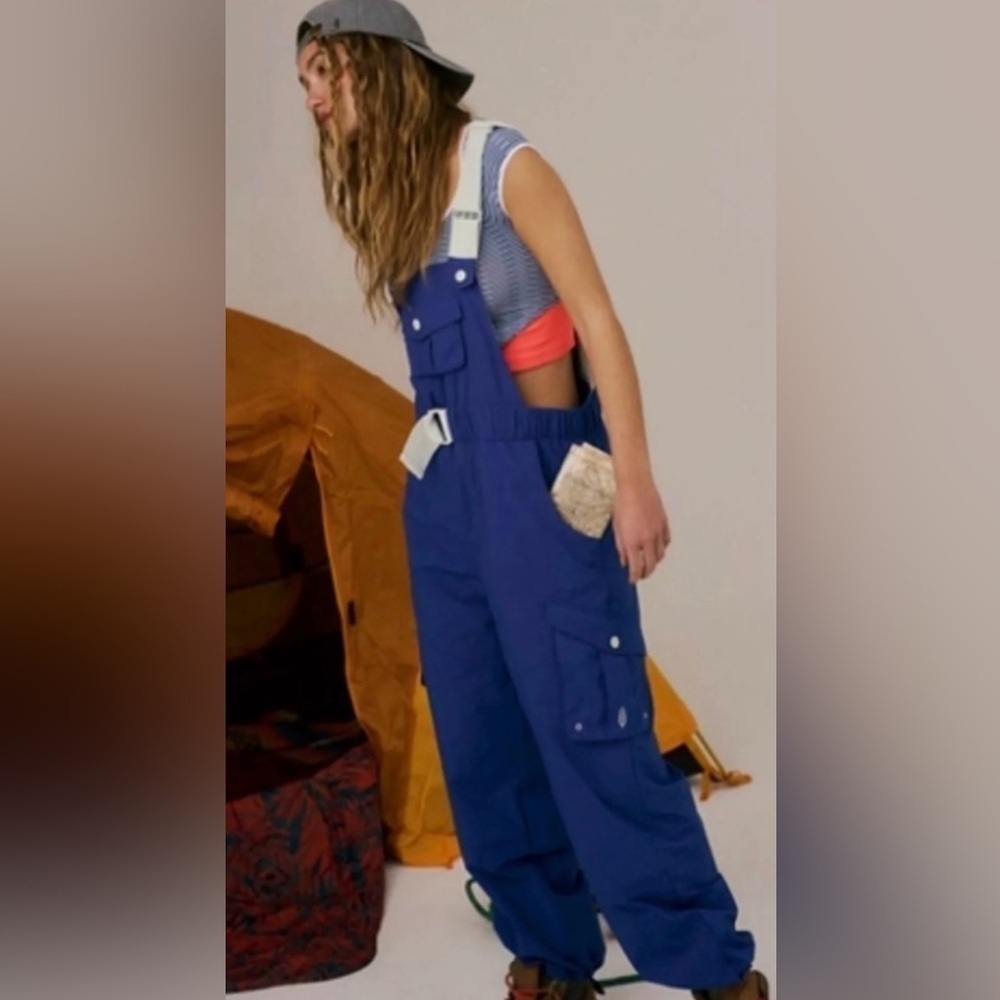 NWT Free People Movement S Morning Meadow Onesie in Royal Blue Combo New $168 - Picture 2 of 7